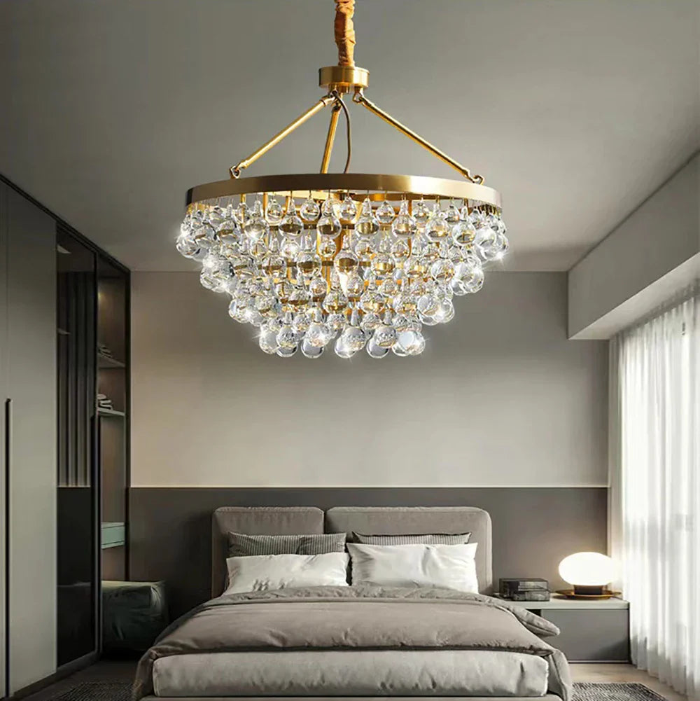 DecorBites™ Crystal Bead Ceiling Pendant Lights - Retro Luxury Gold Home Decor Lighting