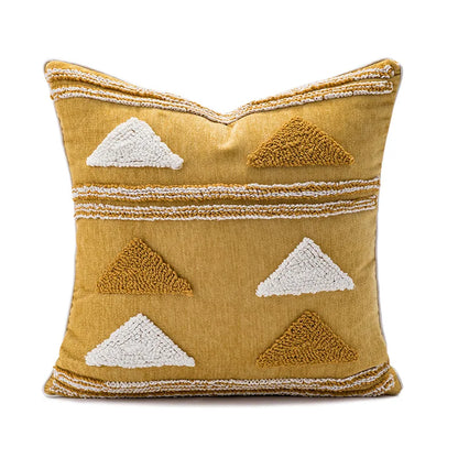 DecorBites™ Geometric Embroidery Boho Loop Tufte Cotton Canvas Cushion Cover 45x45/30x50cm