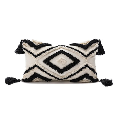 DecorBites™ Geometric Embroidery Boho Cushion Cover Sofa Decorative Pillowcase Canvas Cotton