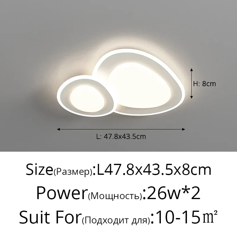White Minimalist LED Chandelier C W110cm Design