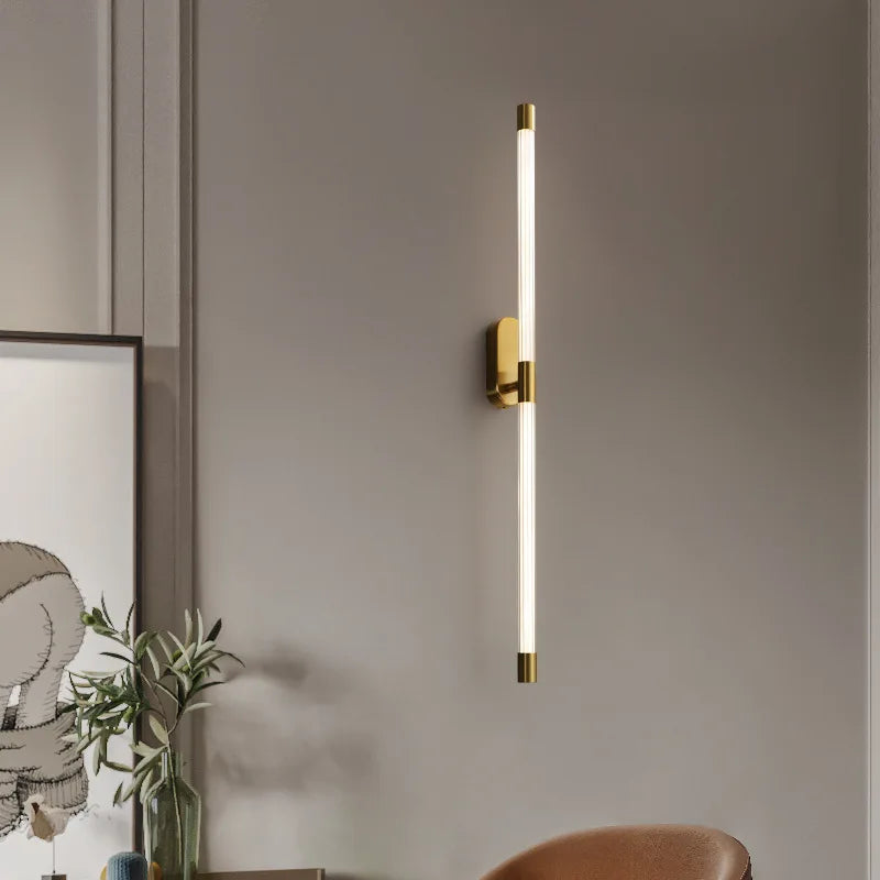 DecorBites™ Gold Geometric Lines Wall Lamp for Bedroom and Living Room Decor