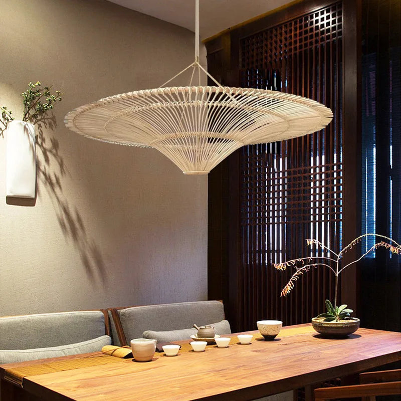 DecorBites™ Handmade Rattan Wicker Chandelier for Home and Shop Decor