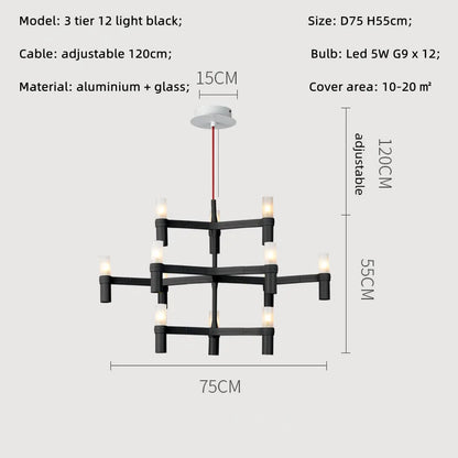 DecorBites™ Crown Major Chandelier: Modern Luxury LED Light for Kitchen, Hotel, Living Room