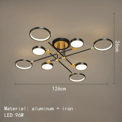 Minimalist Gold Black Chandelier