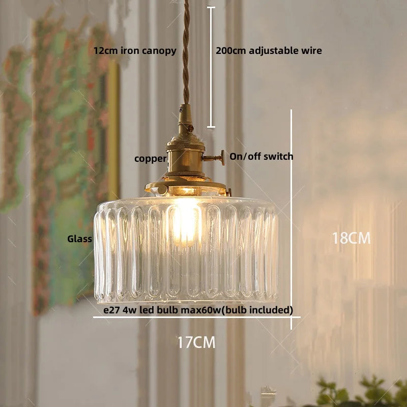 DecorBites™ Green Glass LED Pendant Light: Nordic Modern Hanging Lamp for Dining & Bedroom