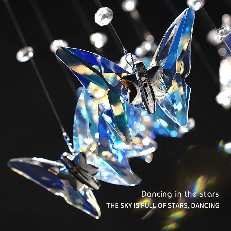 DecorBites™ Crystal Butterfly Rotating Chandelier for Modern Light Luxury Villas