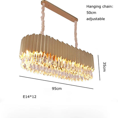 DecorBites™ Gold Crystal Water Droplet Pendant Light - Black Suspension Lamp