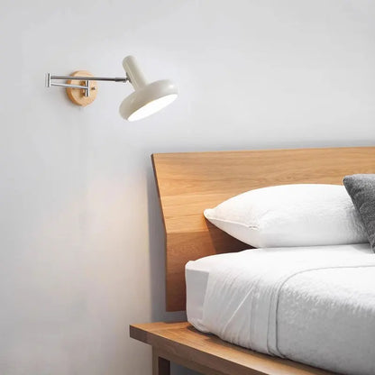DecorBites™ Cream Rocker Arm Wall Lamp: Vintage Telescopic Reading Lamp for Bedroom Study