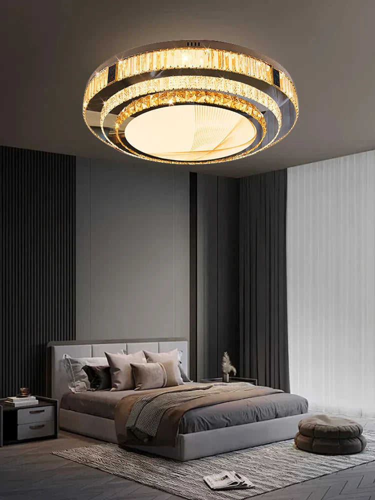 Gold Rectangle Crystal Lamp