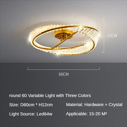 DecorBites™ Crystal LED Chandelier: Luxury Modern Bedroom & Living Room Ceiling Light