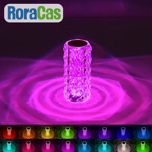 DecorBites™ Crystal LED Night Light, USB Rechargeable Ambient Lamp for Room Decor