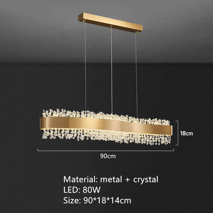 DecorBites™ Gold Metal LED Chandelier: Modern Crystal Lighting for Living Room, Dining Room, Bedroom.