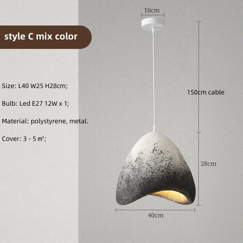 Chrome Nordic Pendant Light Gray Shade Dining
