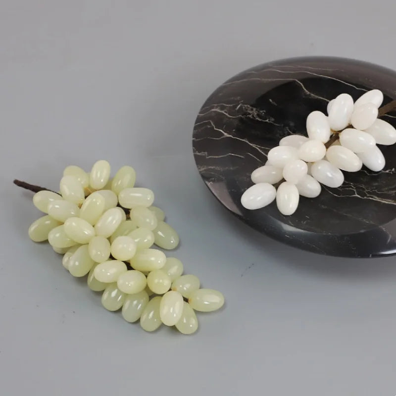 Green Jade Grape Sculpture