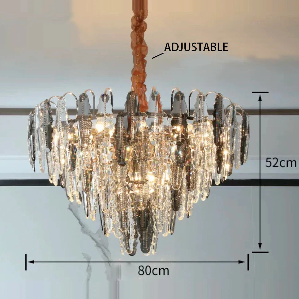 Crystal Leaf Chandelier 150cm Duplex Design