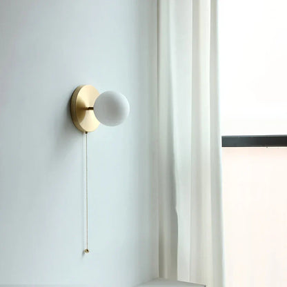 DecorBites™ Glass Ball LED Wall Lights with Pull Chain Switch for Bedroom Cafe Bathroom
