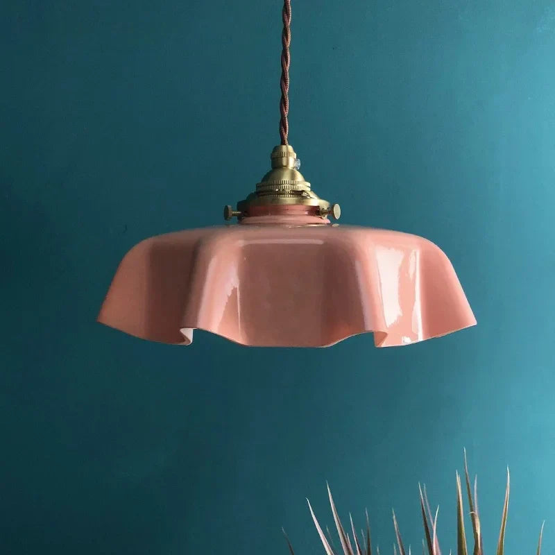 DecorBites™ Cream Glass Copper LED Pendant Lamp for Kitchen Bedroom Living Room