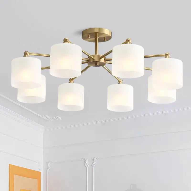 Black Gold Ceiling Chandelier 8-Head 89cm