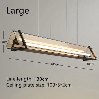DecorBites™ Amber LED Pendant Lamp Tempered Glass Dining Table Minimalist Modern Design