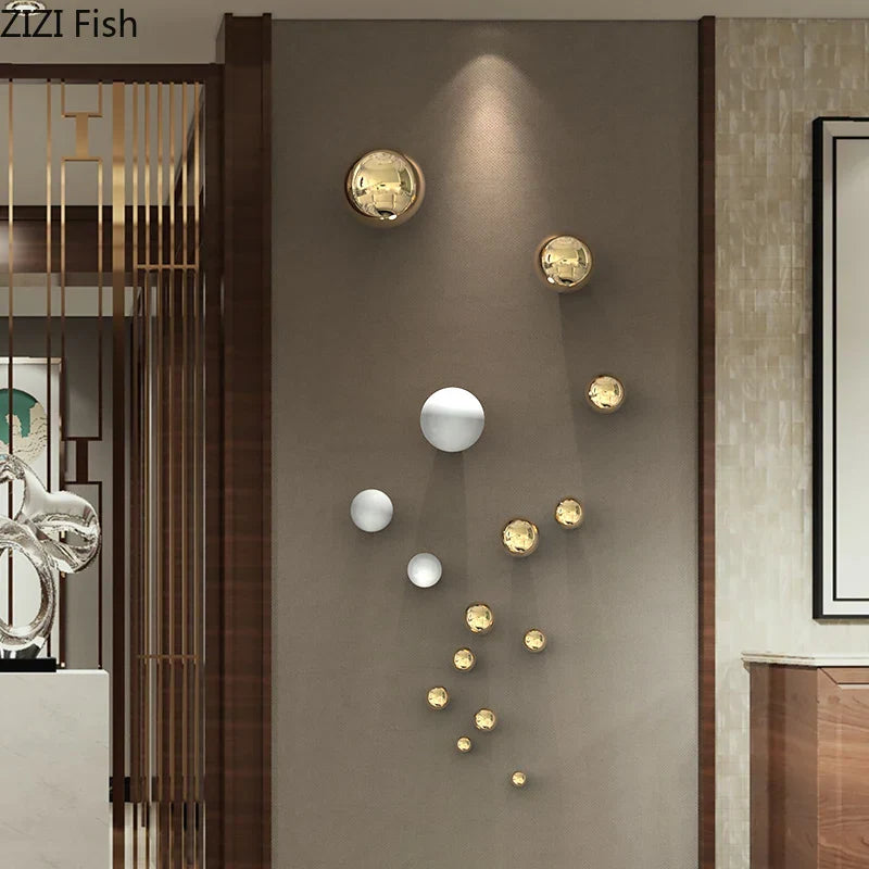 Gold Spherical Wall Ornaments