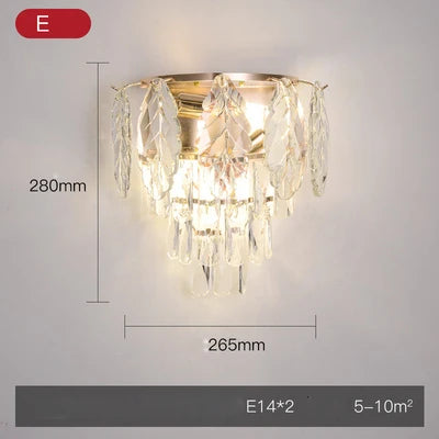 DecorBites™ Crystal Gold Stainless Steel LED Dimmable Wall Sconce