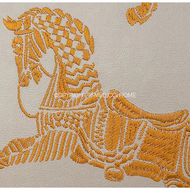 Gold Silk Jacquard Cushion
