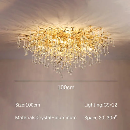 DecorBites™ Gloss Light Luxury Crystal Ceiling Chandelier for Living Room & Dining Room