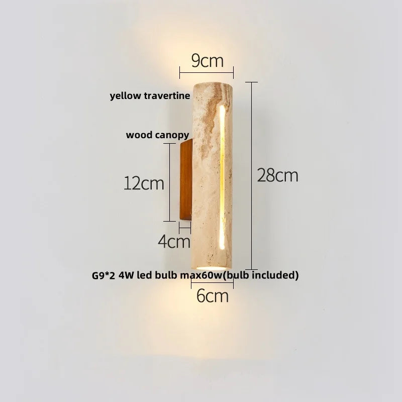 DecorBites™ LED Wall Sconce Modern Nordic Wood Canopy Terrazzo Bathroom Mirror Light