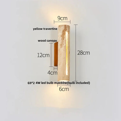 DecorBites™ LED Wall Light Fixture Bedroom Balcony Hallway Waterproof Square Terrazzo Bedside Lamp