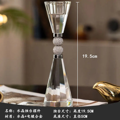 DecorBites™ Crystal Candle Holder Set for Romantic Dinner Table Decor