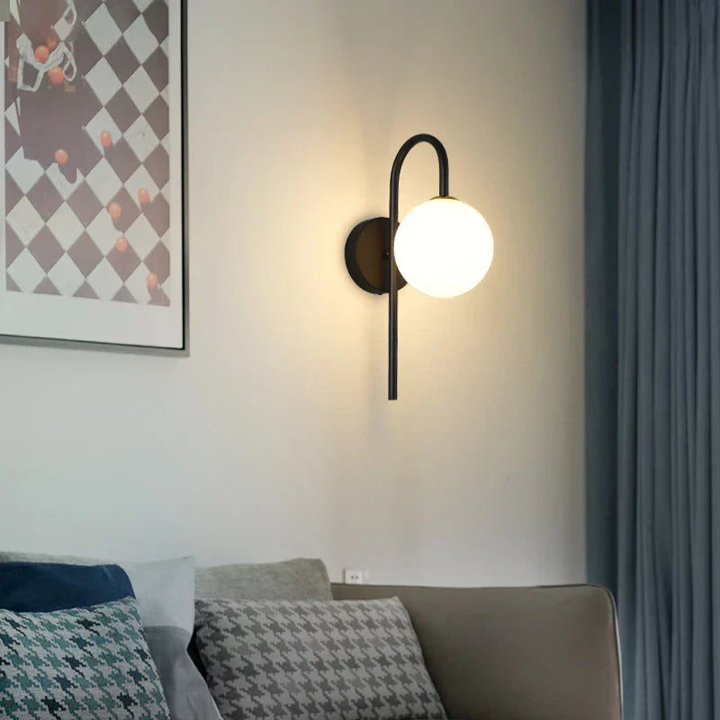 DecorBites™ Frosted Glass Ball LED Wall Lamp for Bedroom and Corridor