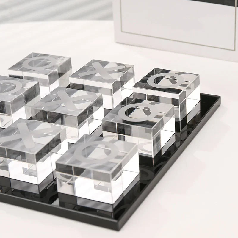 DecorBites™ Geometric Crystal Chess Set Glass Craft Decor Figurines Home Decor Accessory