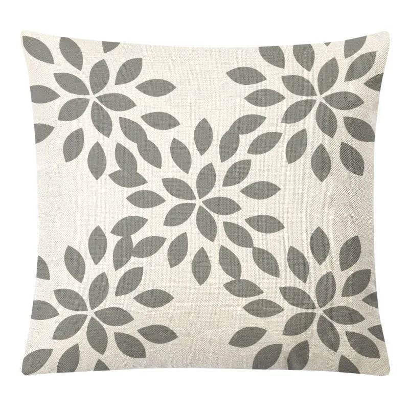 DecorBites™ Geometric Yellow Linen Pillow Cover for Modern Décor 45x45cm