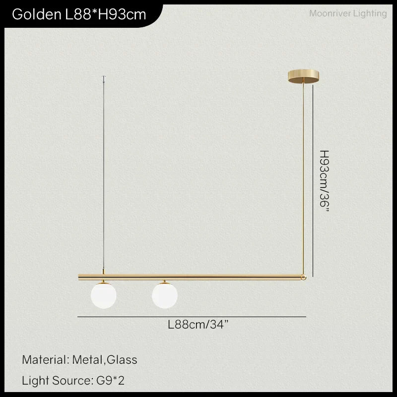 DecorBites™ Linear Minimalist Chandelier Pendant Light for Living Room, Dining Table Ceiling Decor