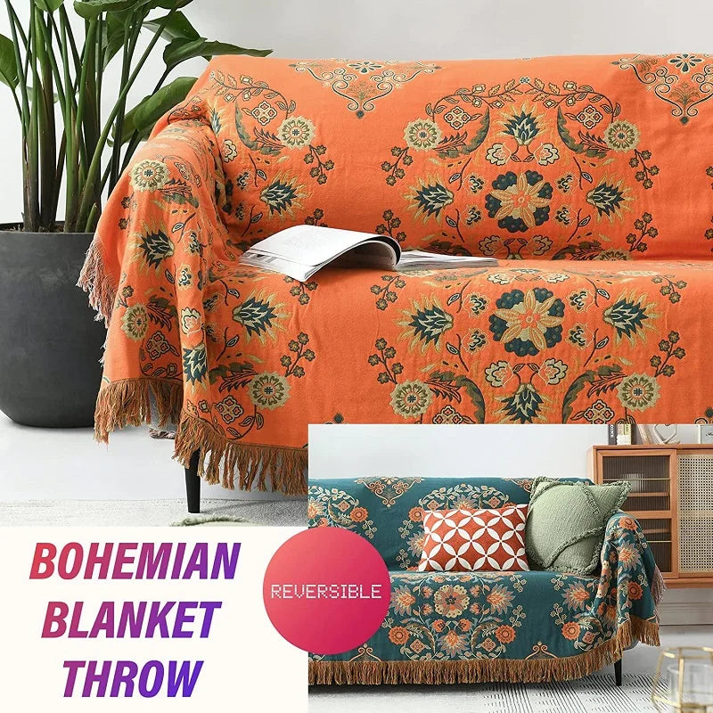 DecorBites™ Gauze Boho Towel Blanket - Soft Cotton Nordic Sofa Cover & Throw