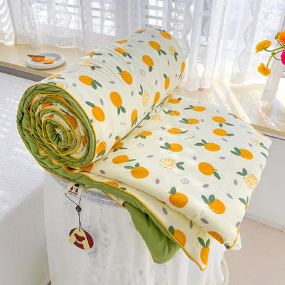 DecorBites™ Double Layered Soya Fibre Filling Quilt: Soft, Breathable, Grade A Maternal and Child Comforter