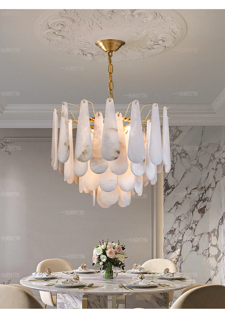 Copper Marble Pendant Light With E14 LED Bulb