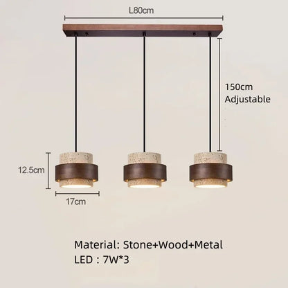 Japanese Wabi Sabi Stone Pendant Light in White or Gray