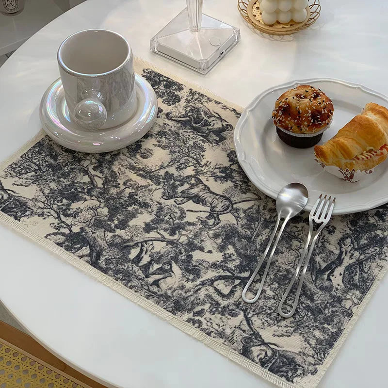 DecorBites™ Cotton Linen Meal Mat - Waterproof & Heat-insulating Kitchen Pad