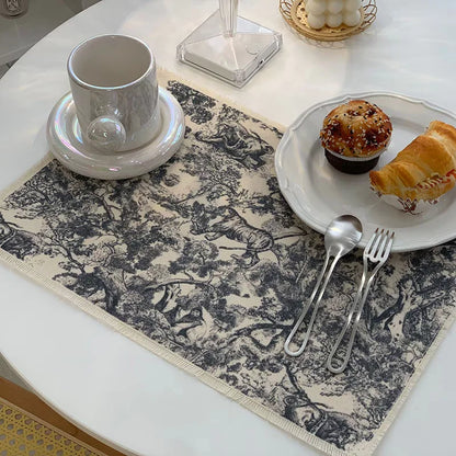 DecorBites™ Cotton Linen Meal Mat - Waterproof & Heat-insulating Kitchen Pad
