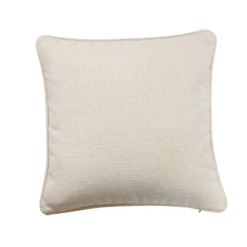 DecorBites™ Cotton Linen Peach Orange Grey Ivory Pillow Cover for Living Room Eco-friendly
