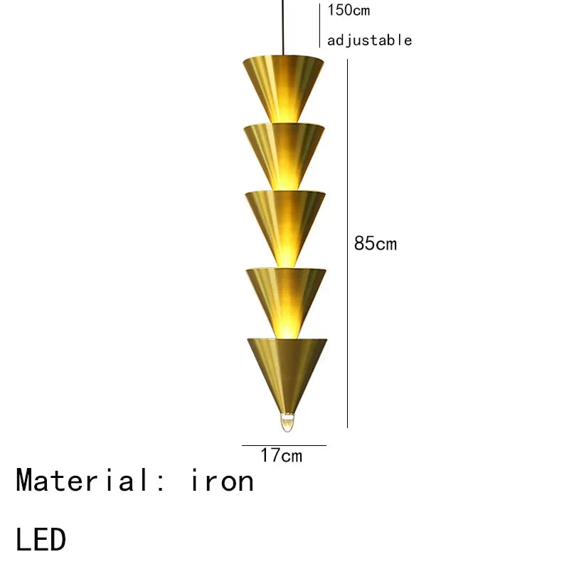 DecorBites™ Gold Black Cone LED Pendant Lamp for Stylish Home and Shop Lighting
