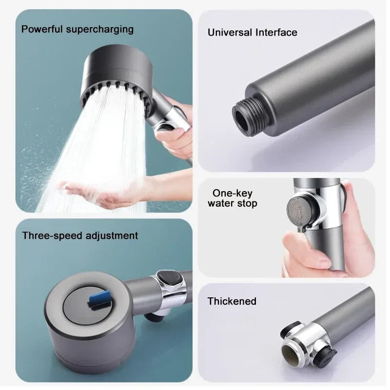 Chrome Filter Massage Showerhead