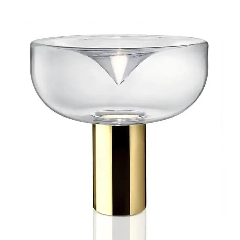 DecorBites™ Aella Table Lamp: Elegant Clear Glass Luxury Art Desk Lamp for Office, Bedroom, and Foyer