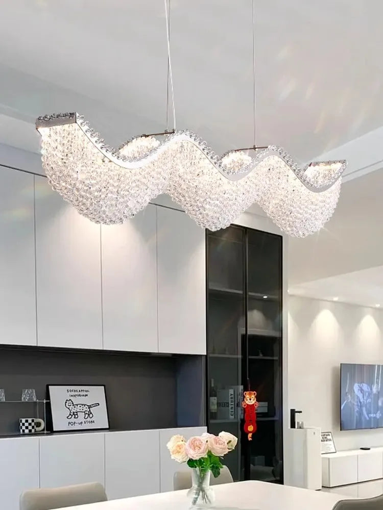 DecorBites™ Crystal Bead Chandelier LED Lights for Modern Luxury Home Decor & Bedroom
