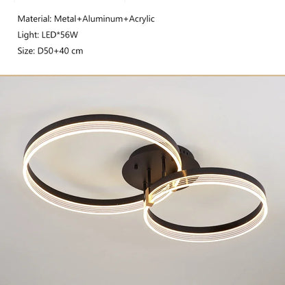 DecorBites™ Acrylic Round Ring Ceiling Light LED Chandelier Modern Minimalism for Living Room and Kitchen
