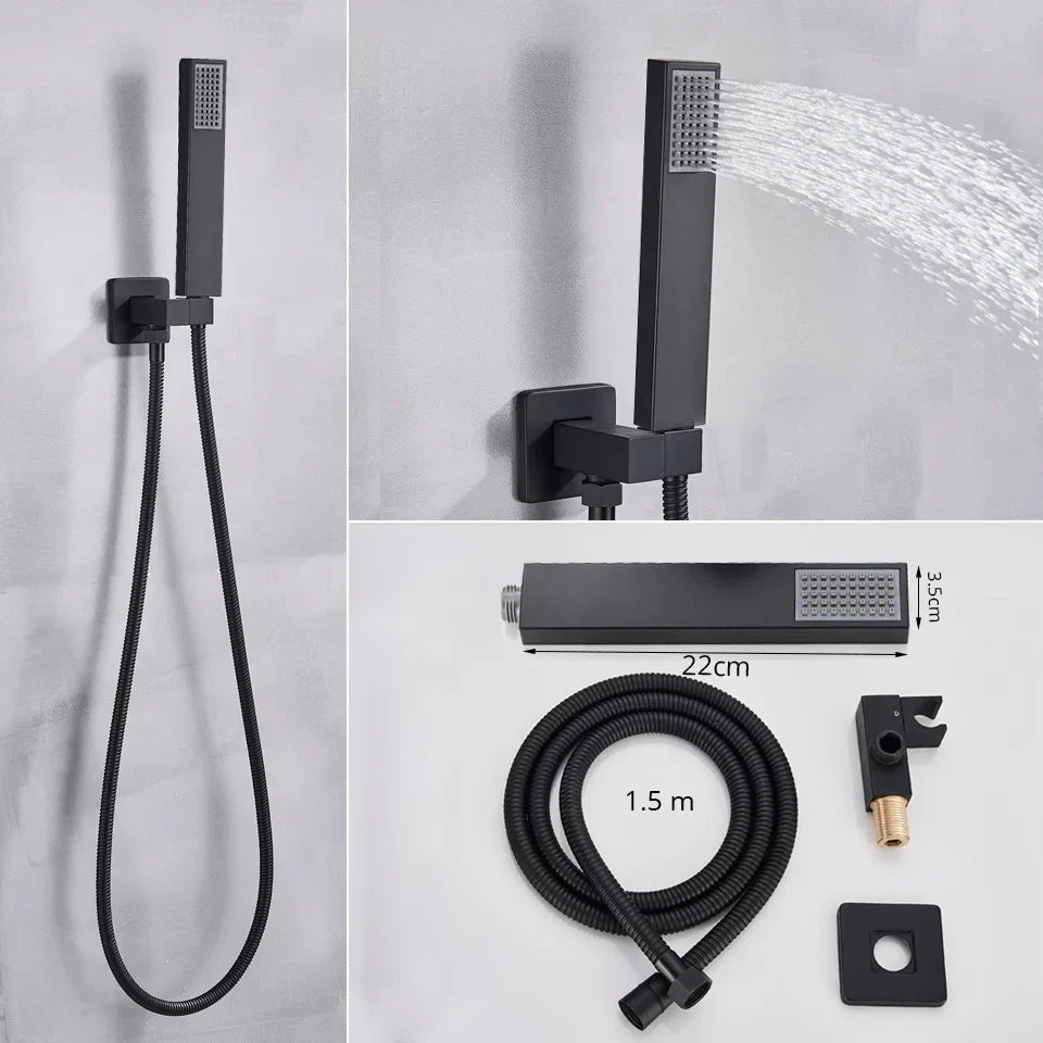DecorBites™ Digital Display Shower Faucet Set with Rainfall Head and Bathtub Spout