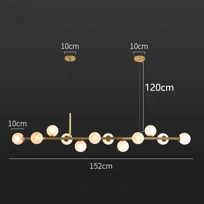 DecorBites™ Glass Ball LED Pendant Lights for Home Dining Kitchen Island Chandelier