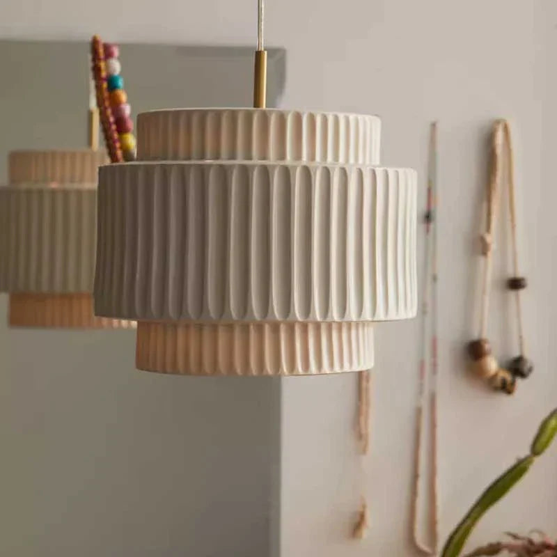 DecorBites™ Cream Wind LED Chandelier: Nordic Minimalist Wabi Sabi Style for Dining Room, Bedroom & Bar