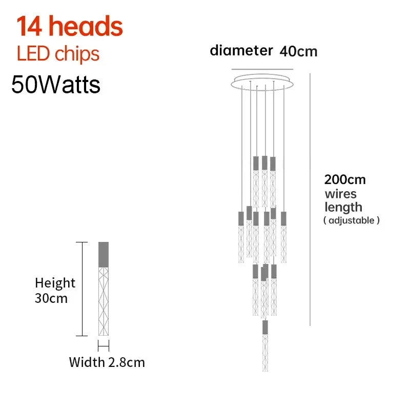 DecorBites™ Crystal LED Pendant Light: Luxury Lighting Fixture for Living Room, Bedroom, Hotel & Shop
